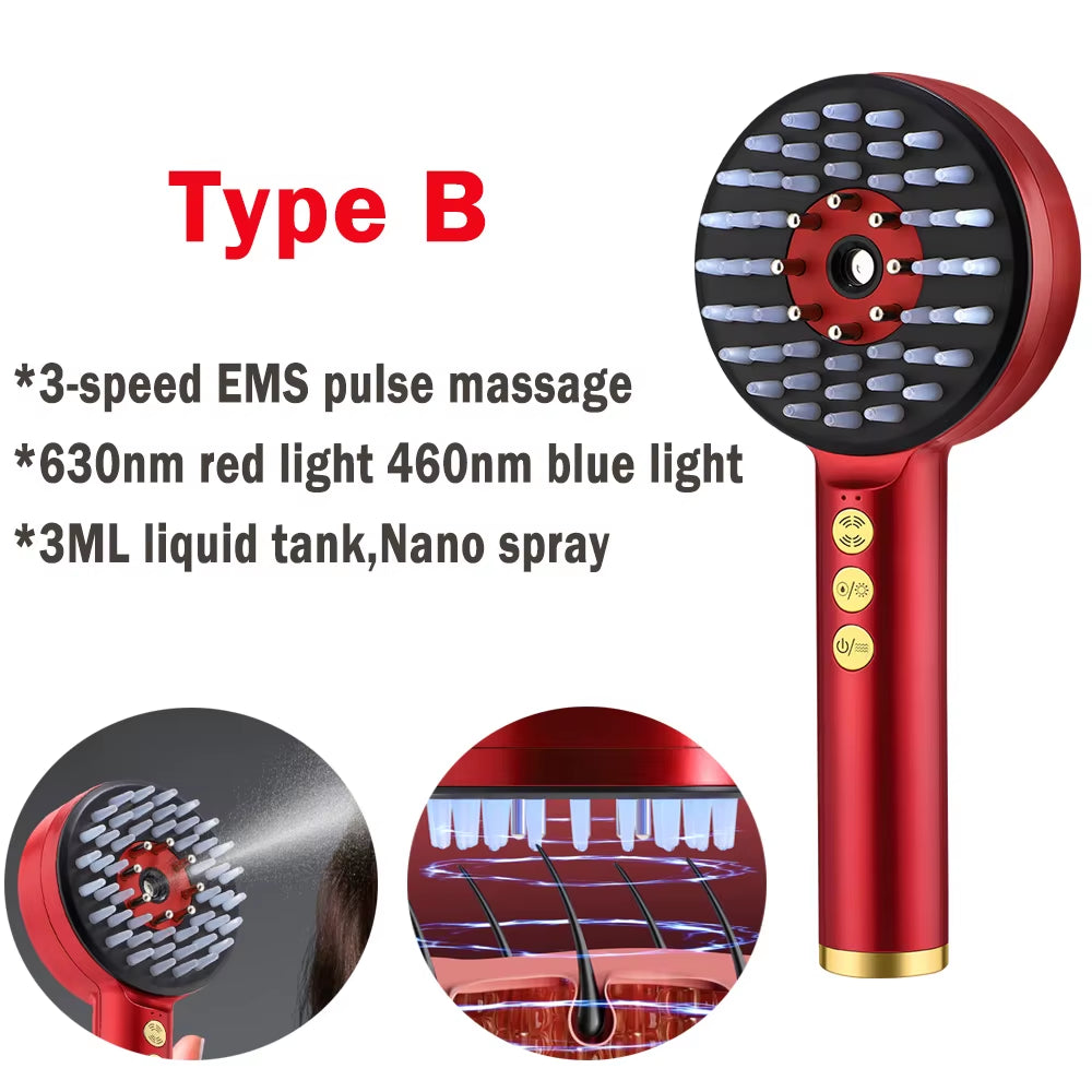 Deep Kneading Masssage Comb, Red Light Therapy Scalp Massager, Hair Growth Massage Scalp Brush, Head Medicine Applicator